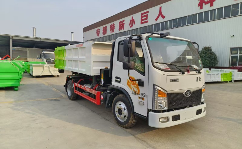 重汽豪曼藍牌勾臂垃圾車